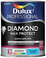 Краска для стен и потолков Diamond Max Protect матовая бесцветная база BC Dulux (0.9л)