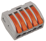 Клемма флажковая СМК 222-415  32А 5 проводников  (4 штуки) IEK 231697