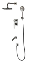 Смеситель для ванны и душа встраиваем Lemark Bronx LM3722GM графит