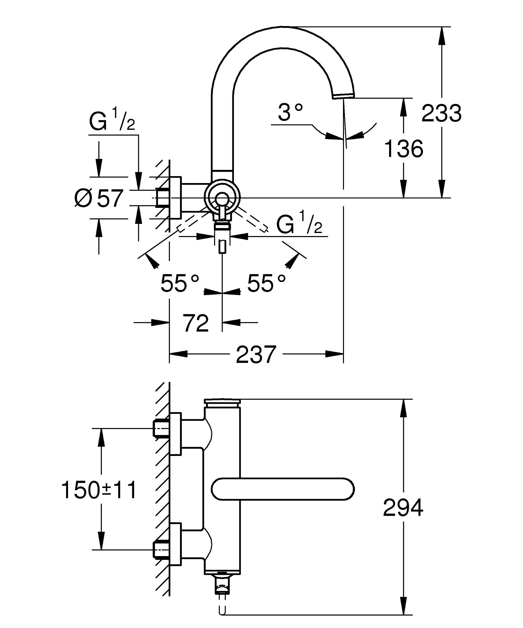 Смеситель Atrio для ванны цвет хром, GROHE 32652003 купить 1