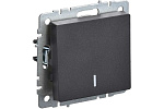 Выключатель BRITE ВС10-1-1-БрЧ BR-V10-1-10-K02 1-клавиша с индикацией черный IEK  8641405