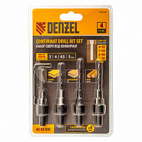 Набор сверл под конфирмат 3-5мм 4шт Denzel (704240)