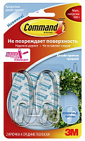 Крючок легкоудаляемый прозрачный средний Command 3М 17091CLR