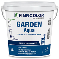 Эмаль акриловая GARDEN AQUA полуматовая бесцветная база С Finncolor (0.9л)