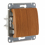 Выключатель GLOSSA  GSL000551 2-клавишный дерево дуб