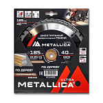 Диск пильный ТОНКИЙ тв. спл. METALLICA Ultra 185x30/20/16 мм, 40 зуб, Т=1,6 мм по дереву продольный (909409)