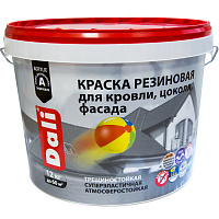 Краска резиновая Dali для кровли цоколя фасада коричневый 12 кг