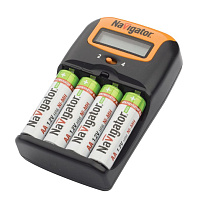 Заряд устройство Navigator 94 474 NCH-LCD402USB 4-аккумуляторный (тип АА;ААА); USB 2 часа