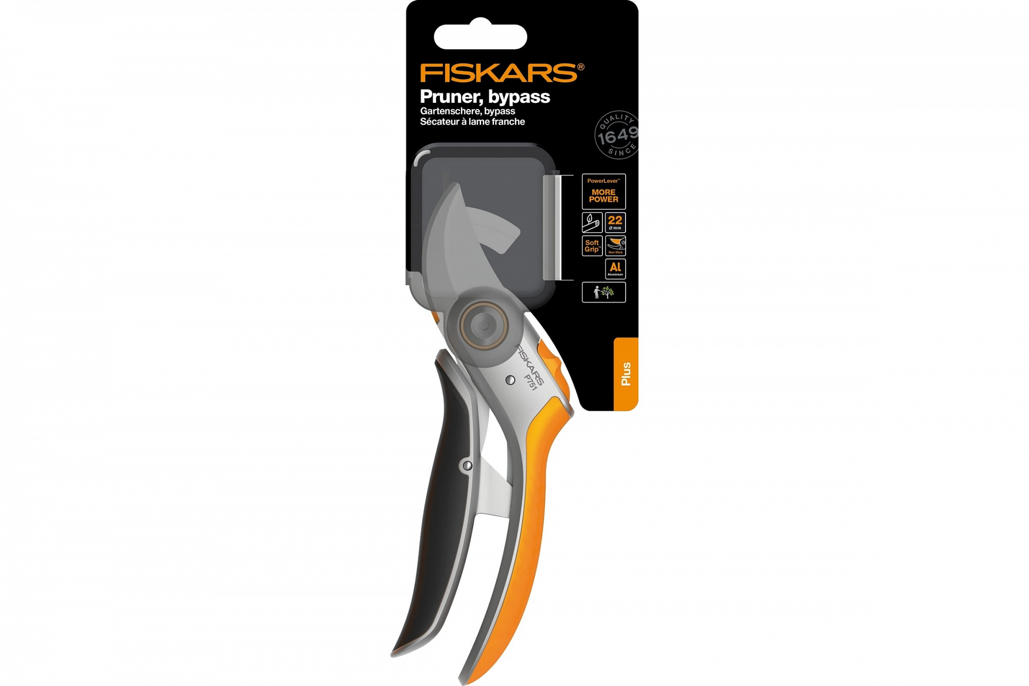 Секатор плоскостной Fiskars Plus PowerLever P751 металлический 1057172 купить 1
