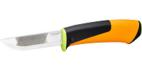 Нож для тяжелых работ Fiskars с точилкой 1023619