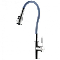 Смеситель для кухни Lemark Expert LM5082S-Gray с гибким изливом и выдвижным душем хром, серый