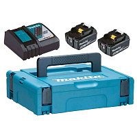 Набор Makita: аккумулятор (BL1860B-2шт)+зарядное устройство (DC18RC) в кейсе (198118-0)