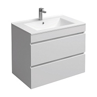 Тумба подвесная Aura 70 c умывальником Holler E70 белый 2 ящика HOLLER 337448