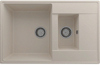 Мойка для кухни Ulgran Quartz Prima 780 1,5 K-02 кварцевая прямоугольная 78*50см 2 чаши лен