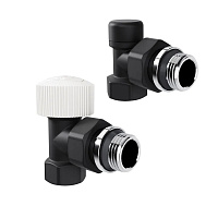 Набор термостатический угловой Design 1/2"М30х1,5 (Черный) Royal Thermo RATVDU11212BL