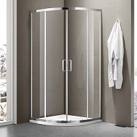 Ограждение душевое Iris-R-800-C-Chrome Радиус стекло прозрачное 800*800*1850 хром SANTREK AQUA 329382