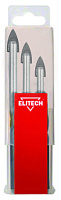 Набор сверл Elitech по стеклу и керамике 5-8 мм 3 предмета 1820.049500