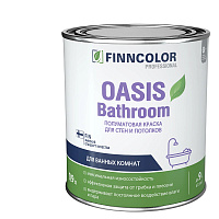 Краска для влажных помещений OASIS BATHROOM  полуматовая бесцветный (база С) 0.9л Finncolor