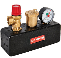 Группа безопасности котла в теплоизоляции 3 бар 1 до 50 кВт Rommer RVS-0004-055025