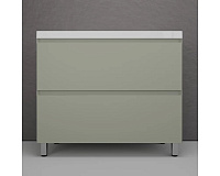 Тумба напольная Манхэттен 100 PLUS олива с умывальником ASTI 100 белый Style Line ЛС-00002370/СС-00002464