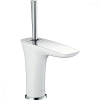 Смеситель HANSGROHE PuraVida 15075400 для раковины с низким изливом белый/хром
