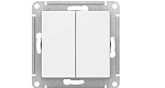 Выключатель двухклавишный Systeme Electric схема 5 ATLAS DESIGN 10АХ в сборе БЕЛЫЙ 3555610