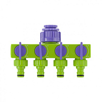 Разветвитель четырехканальный Palisad Luxe 1/2"-3/4" регулируемый 66425