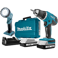 Аккумуляторная дрель-шуруповерт Makita DF457DWLE Li-Ion+фонарь кейс 
