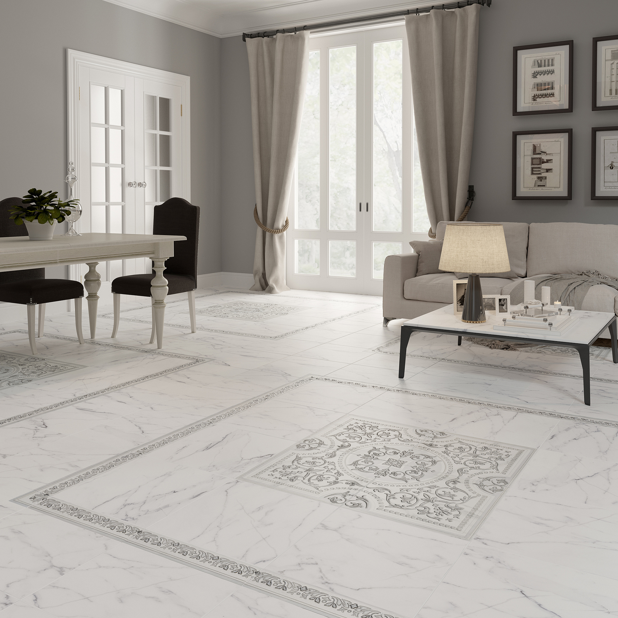 Керамогранит Бьянка Каррара 45*45 см, цвет белый, LB-CERAMICS 6046-0168 доставка Нижний Новгород 2 Керамогранит Бьянка Каррара 45*45 см, цвет белый, LB-CERAMICS 6046-0168 купить 2