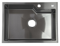 Мойка из нержавеющей стали врезная D6548NB PRO 650*480*220мм ГРАФИТ SANTREK AQUA 318419