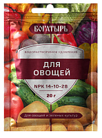 Удобрение водорастворимое для овощей Богатырь Lt022571 20гр