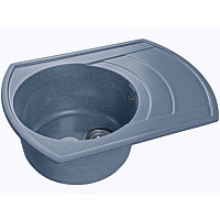 Мойка кухонная GranFest RONDO GF-R-650L многоугольная с крылом 645*490мм графит