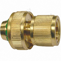 Соединитель латунь 3/4" с автостопом