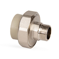 Муфта разъемная PPR 25*1/2"  Lammin наружная резьба полипропиленовая серая Lm31061025015G