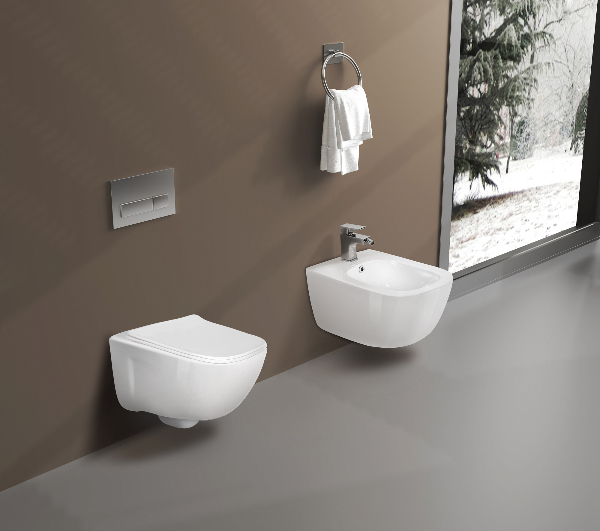 Унитаз компакт ДИВА подвесной с сиденьем безободковый 510*350*360мм Aquatek AQ2012-00 купить 7