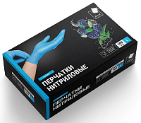 Перчатки нитриловые Стандарт L 100шт голубые A.D.M. SEMP003N