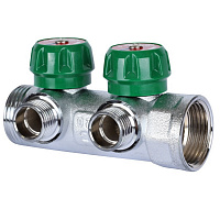 Коллектор c регулирующими вентилями Stout 2 отвода 1"*1/2" SMB-6850-011202
