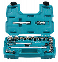 Набор головок Makita 23 предмета (1/2") трещотка (84 зуб), удлинит.Cr-V,10-24мм (B-65589)