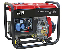 Генератор Elitech ДЭС 5500ЕМ (дизельный эл./руч старт) 220В/12В 4.5/5.0кВт бак 12.5л, 1.8 л/ч