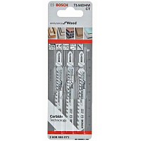 Пилка для лобзика Bosch Т144DHM (3шт) Endurance for Wood универсал 74мм HM (тв. сплав)  (2608665071)