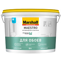 Краска для обоев Маршал Maestro интерьерная белая (База BW) 9 л