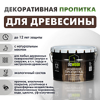 Пропитка декоративная для древесины EKOWOOD тик (9л)