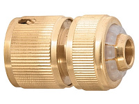 Соединитель латунь 1/2" с автостопом