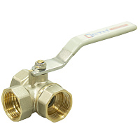 Кран шаровой для воды трехходовой г-г-г тип L ручка-рычаг 1/2" CW3FL012 Кран шаровой для воды трехходовой г-г-г тип L ручка-рычаг 1/2" CW3FL012