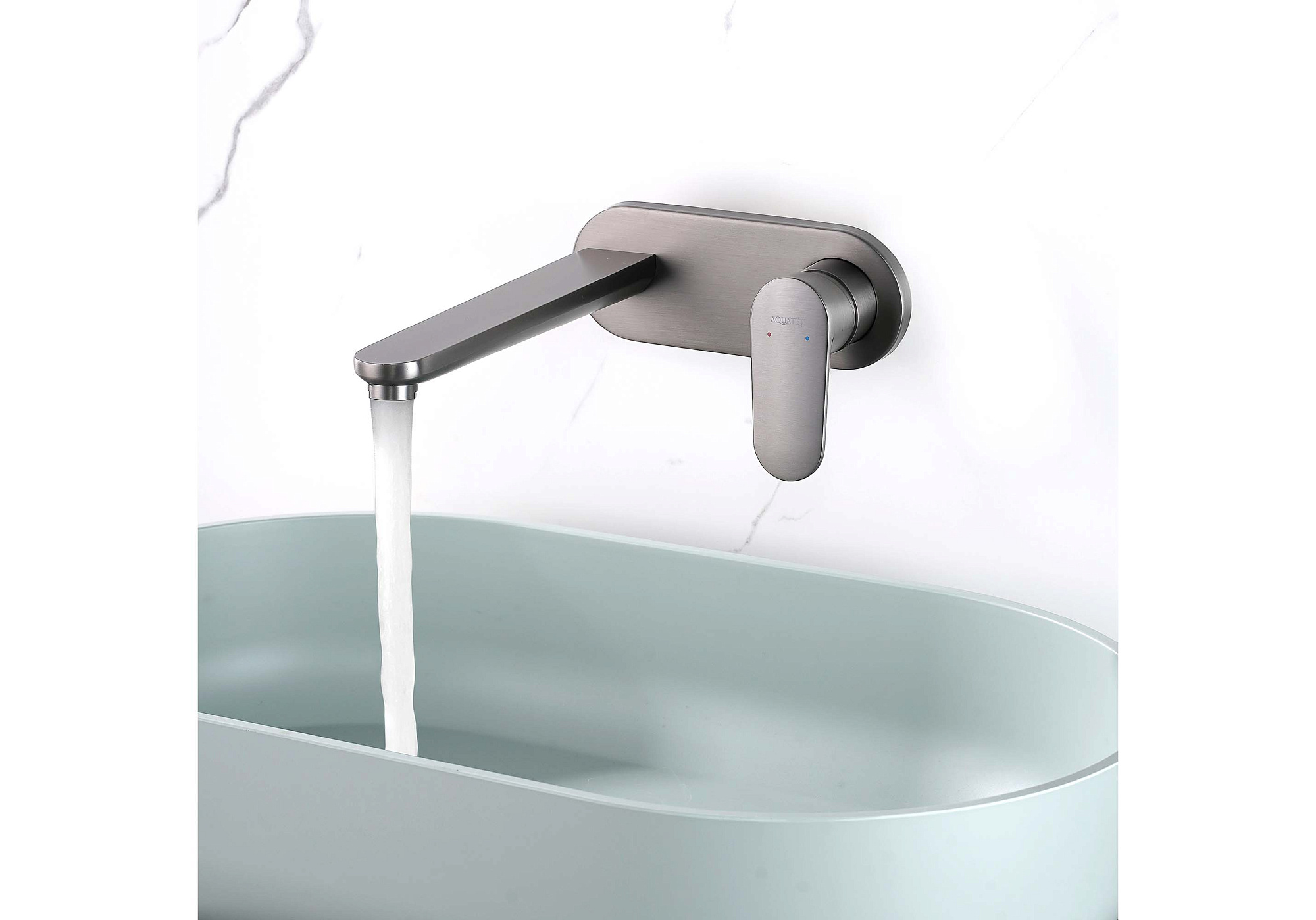 Смеситель НИКА для раковины настенный оружейная сталь Aquatek AQ1813BGM купить 6