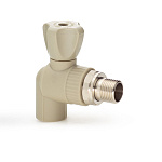 Кран шаровой PPR 20*1/2" PREMIUM радиаторный угловой Lammin полипропиленовый серый Lm31176020015G