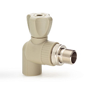 Кран шаровой PPR 20*1/2" PREMIUM радиаторный угловой Lammin полипропиленовый серый Lm31176020015G Кран шаровой PPR 20*1/2" PREMIUM радиаторный угловой Lammin полипропиленовый серый Lm31176020015G