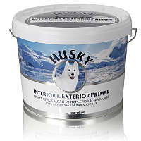 Грунт-краска 100% акриловая для интерьеров и фасадов HUSKY Interior & Exterior Primer Белая матовая