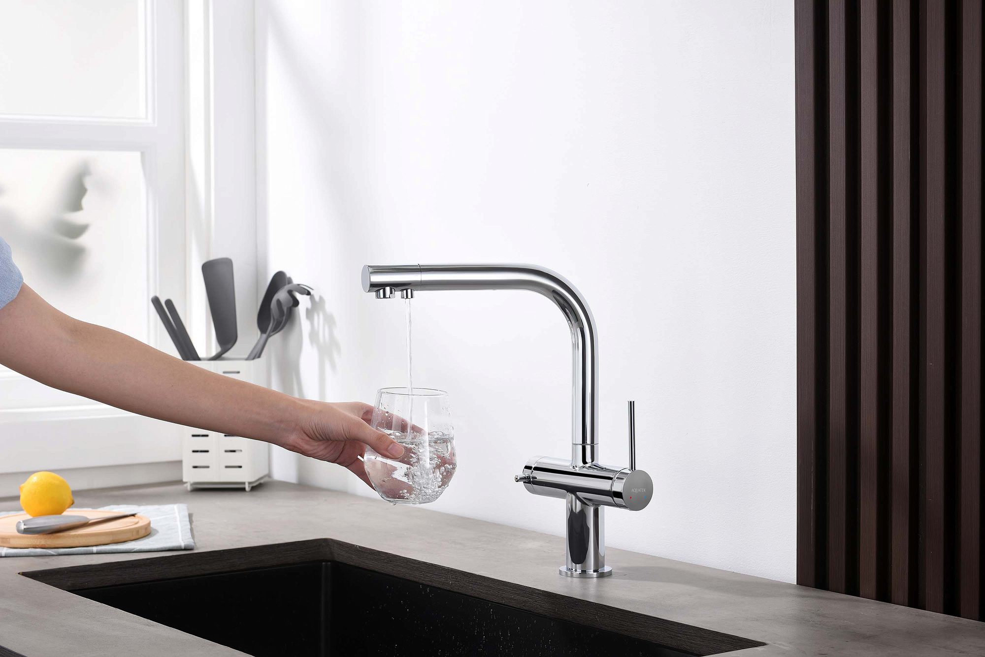 Смеситель ЕВРОПА  для кухни с подключением к фильтру Aquatek AQ1385CR купить 4