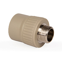 Муфта комбинированная PPR 25*1/2" наружная резьба Lammin полипропиленовая серая Lm31041025015